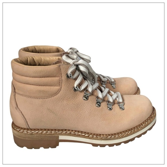 New La Montelliana Nude Italian Leather Marlena Hiker Boot Size 39 - Picture 5 of 10